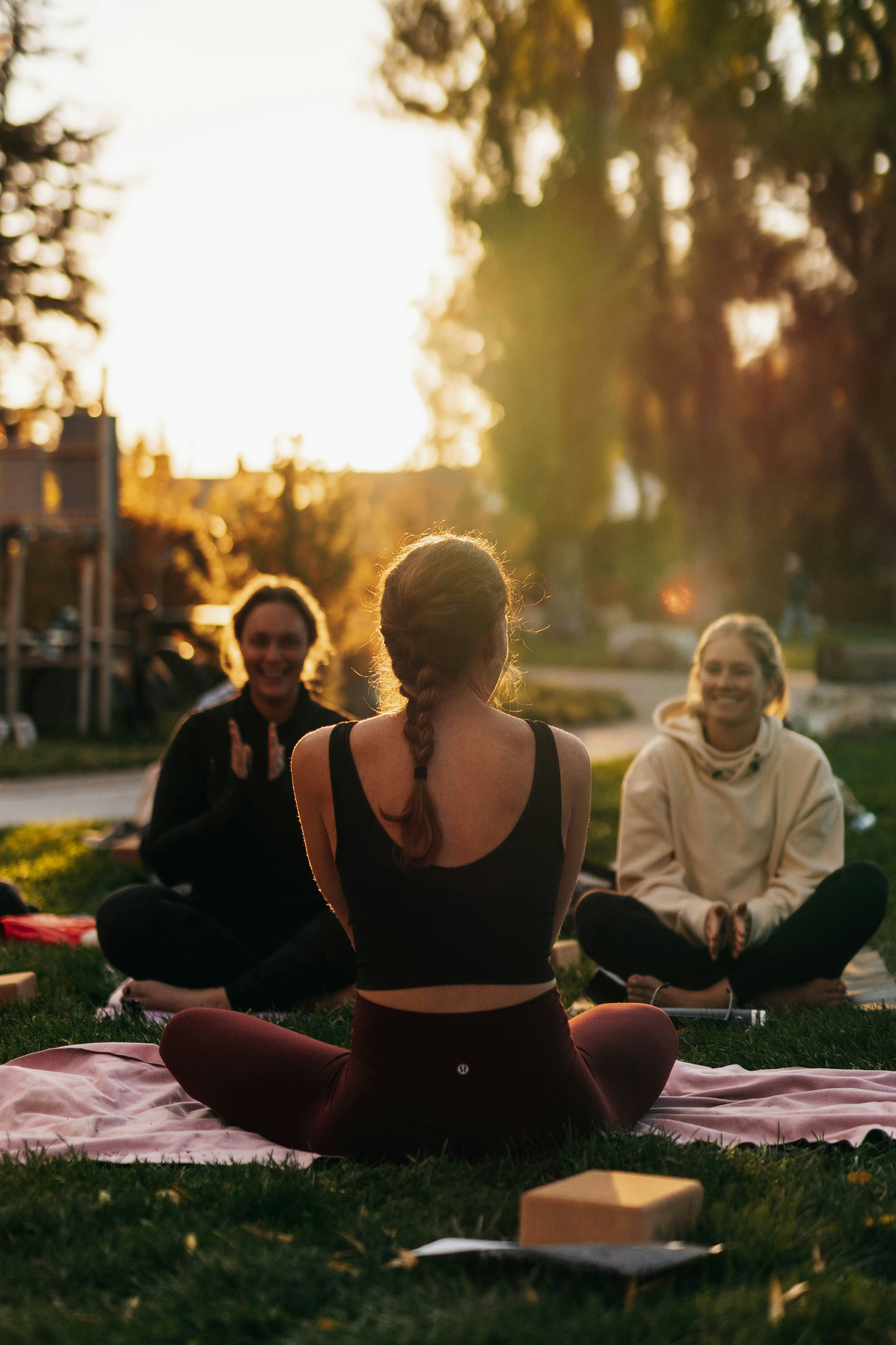 Mature woman practicing yoga in peaceful setting
